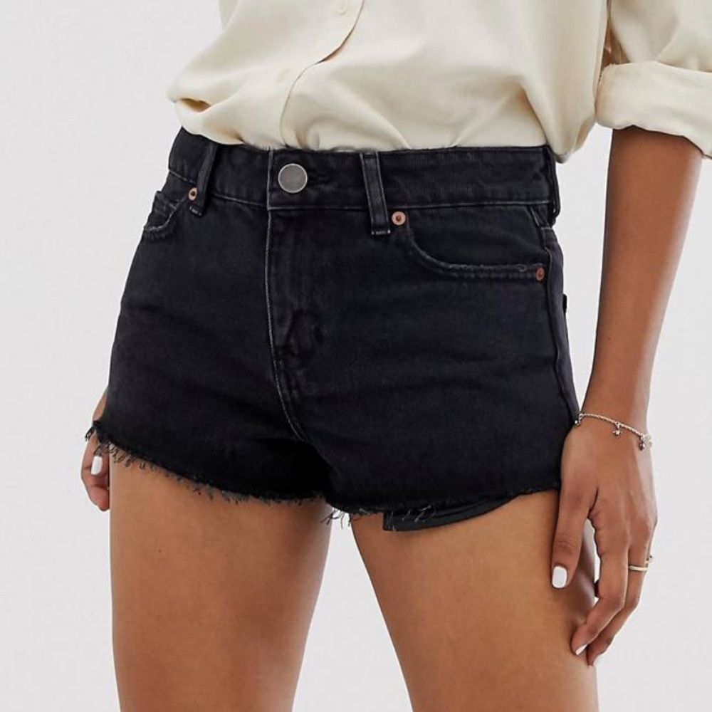Black Denim Ultra Short Shorts